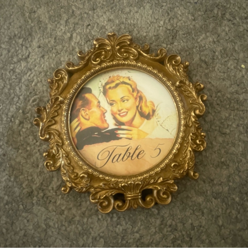 Vintage 4in x 4in Small Gold Ornate Frame